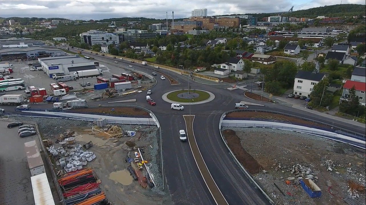 Ny rundkjøring under bygging